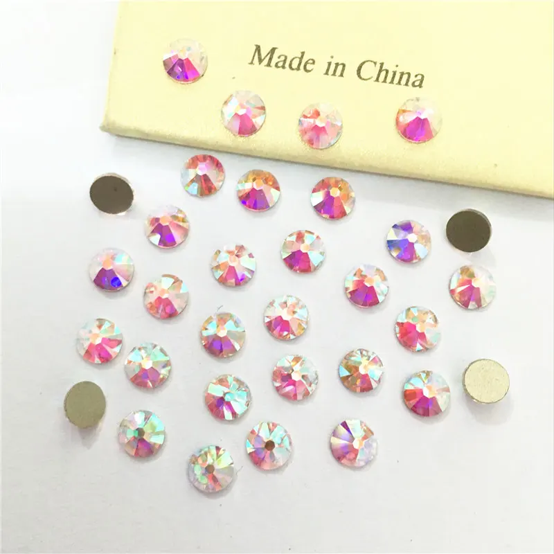 SS3-SS40 блестящие стразы без горячей фиксации с плоской задней поверхностью шитье