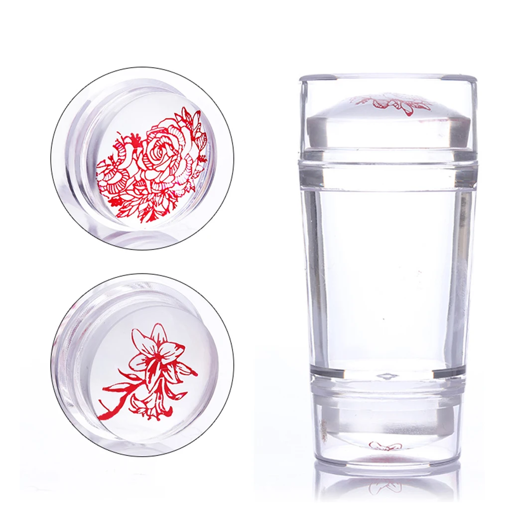 Горячая Распродажа двухголовочный Желейный силиконовый штамп для ногтей с