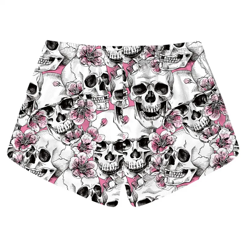 Шорты женские с цветочным принтом повседневные короткие штаны забавным
