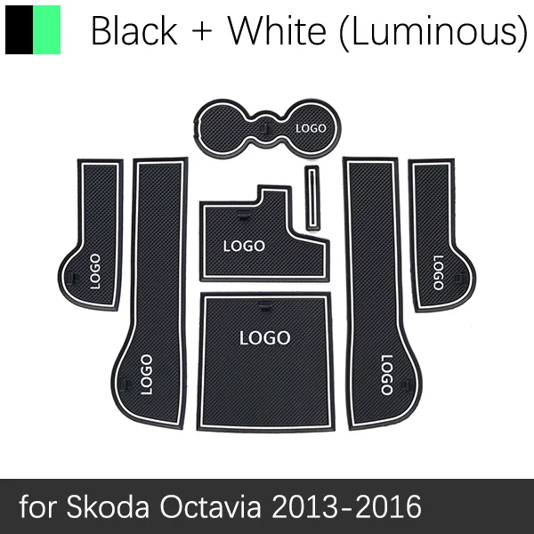 White Octavia 13-16 Противоскользящий резиновый подстаканник для Skoda Octavia a5 a7 2 3 Superb B6 B8 2 3 Fabia 2 2012 аксессуары наклейки - Название цвета: White Octavia 13-16