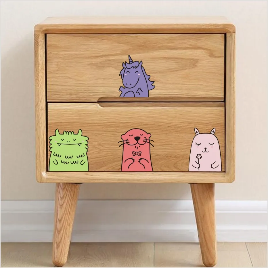 Мультяшные животные DIY настенные Стикеры для детской комнаты гостиной домашнего