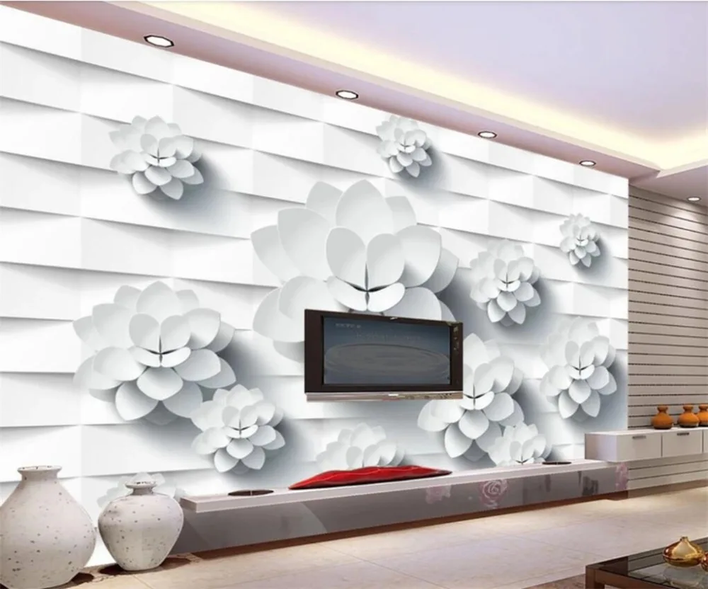 

Beibehang пользовательские большие 3D стерео Современные Простые цветы тема фрески обои для офиса гостиной ТВ фон обои