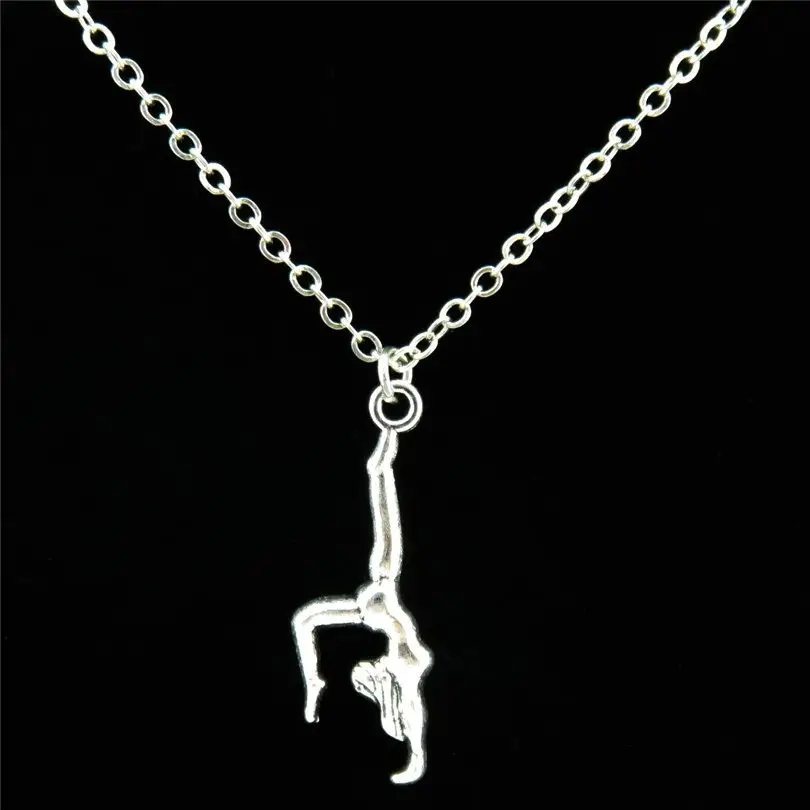 Серебряная Женская гимнастика R1697 17 5 цепочка с подвеской для занятий спортом в