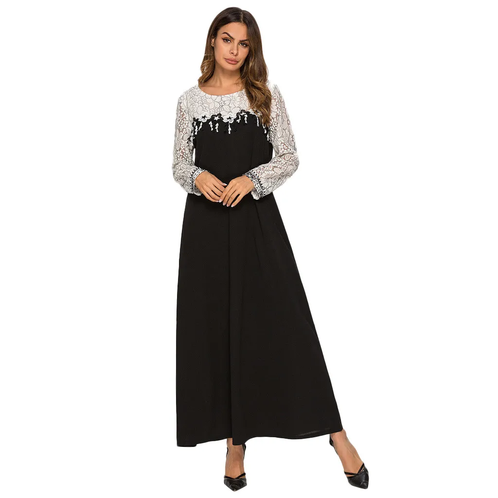 Рамадан красивое мусульманское женское платье s Abaya плюс размер кружевное с