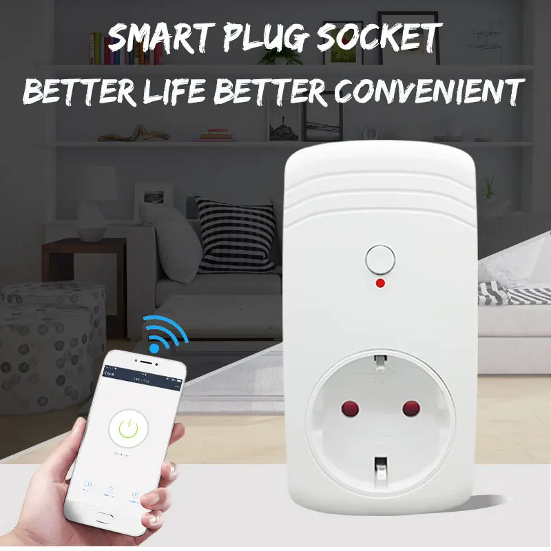 Европейский Стандарт WIFI розетка с дистанционным управлением переключатель