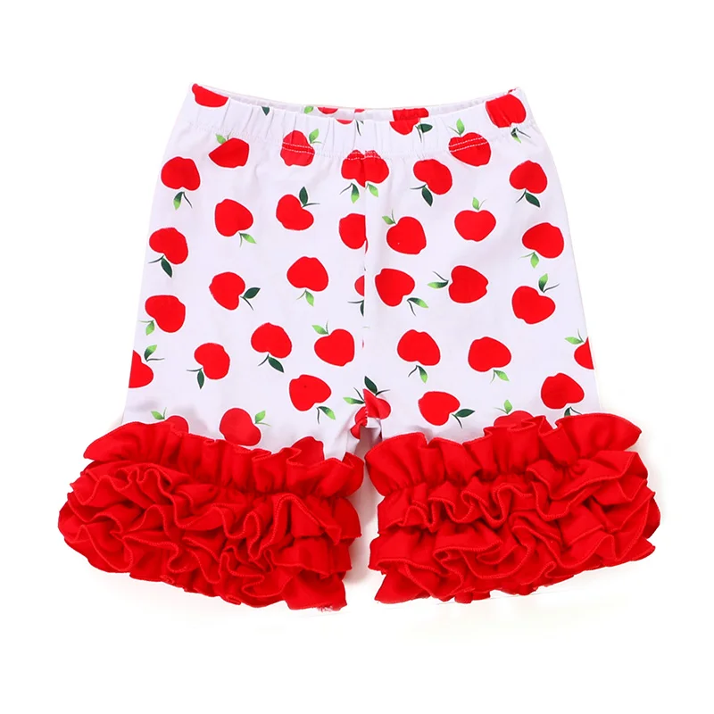 2018 шорты для девочек 6 см с оборками летние маленьких хлопковые однотонные в