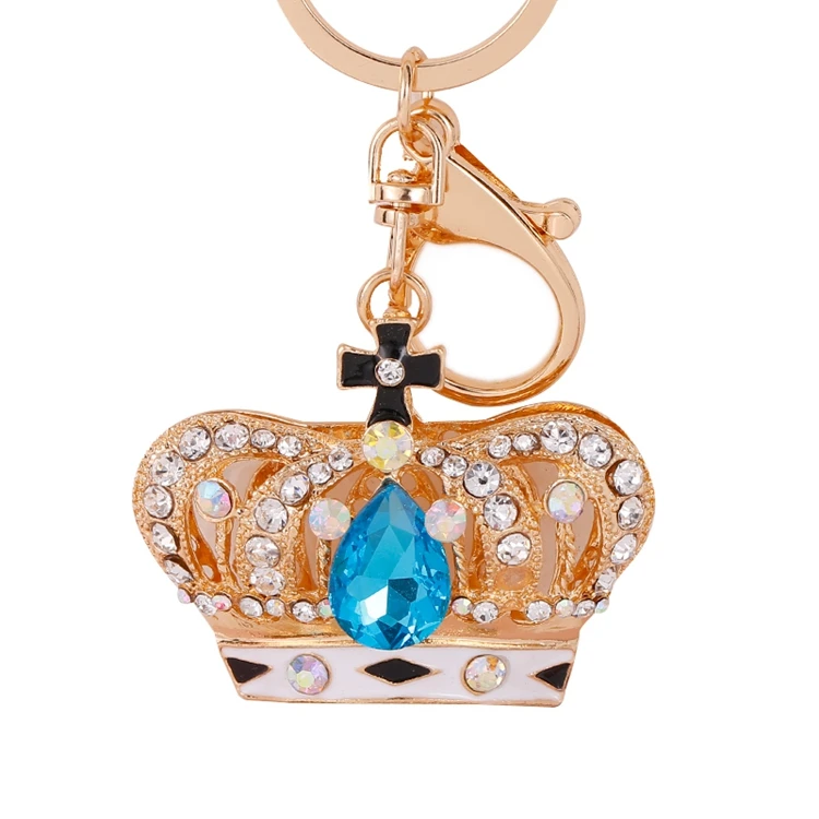 

Latest china new model crown alloy metal keyrings customised women steel keychain