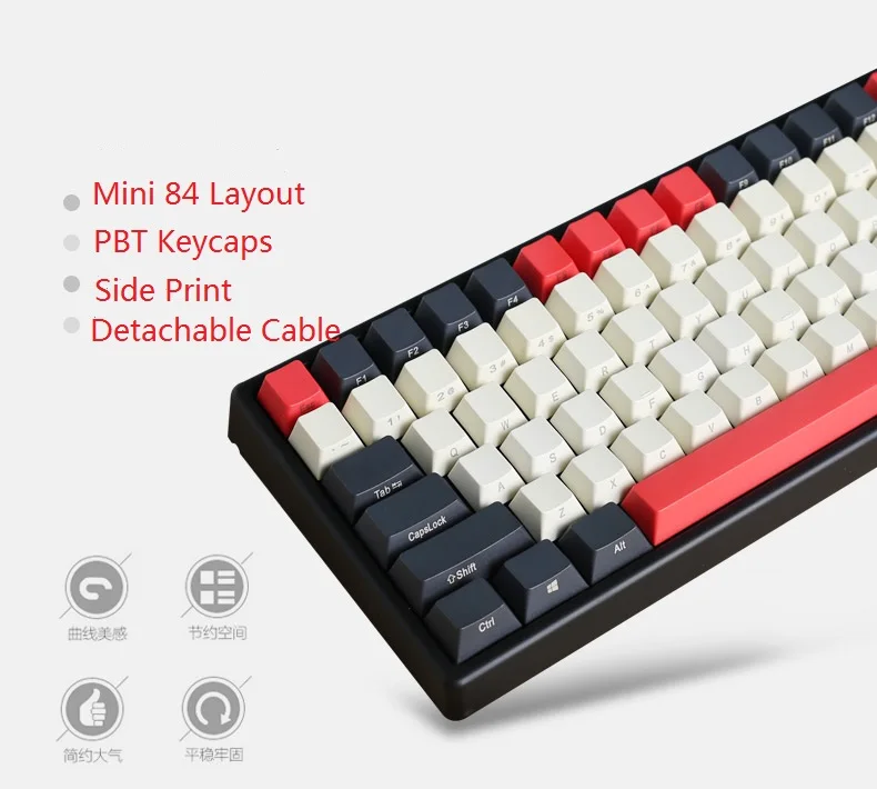 Keycool 84 bluetooth механическая клавиатура cherry mx прозрачные переключатели Беспроводная игровая клавиатура mx коричневый mini84 BT 4,0
