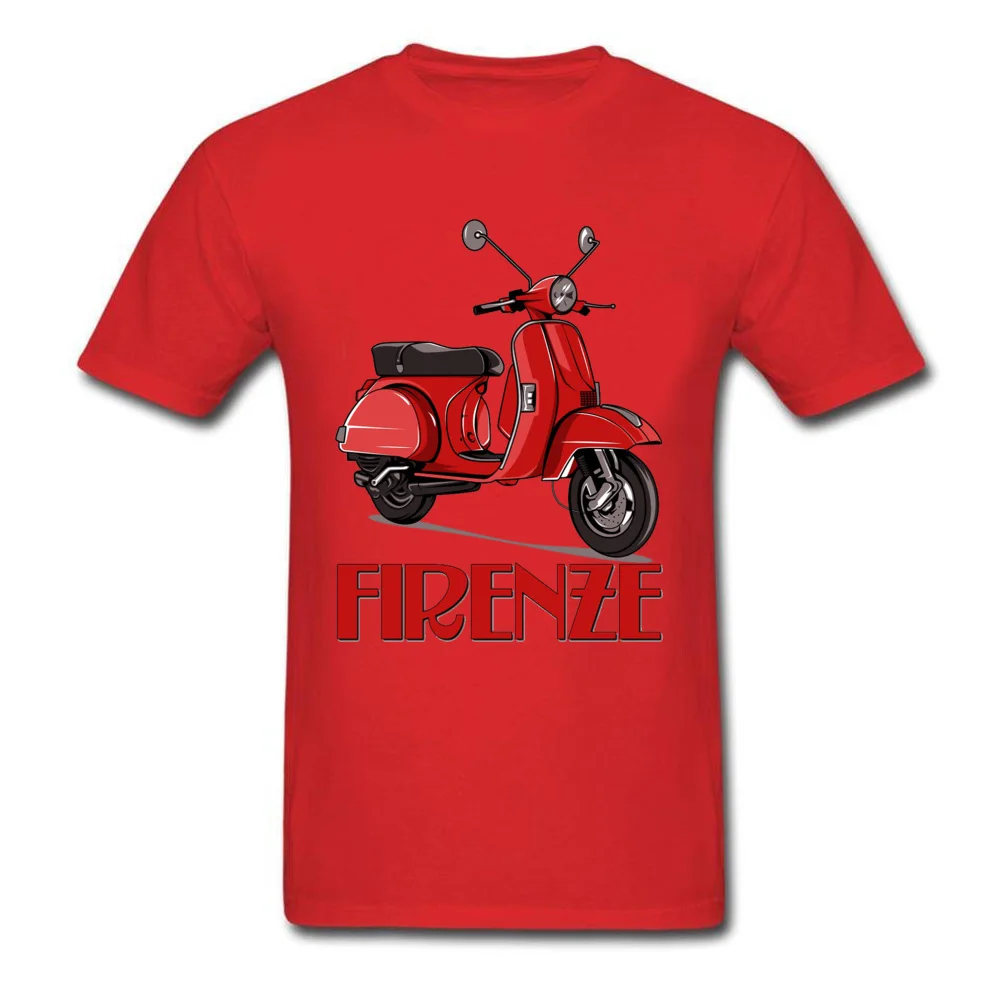 Firenze Piaggio Vespa Motor Италия Красная белая футболка высокое качество хлопок удобные