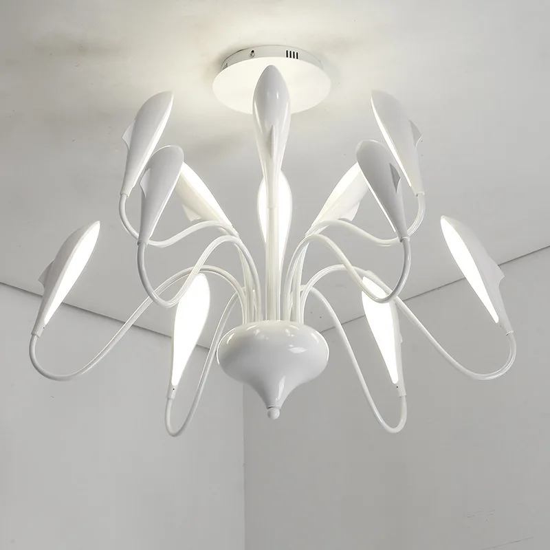 108 ВТ современная светодиодная большая белая металлическая люстра 12 огней для