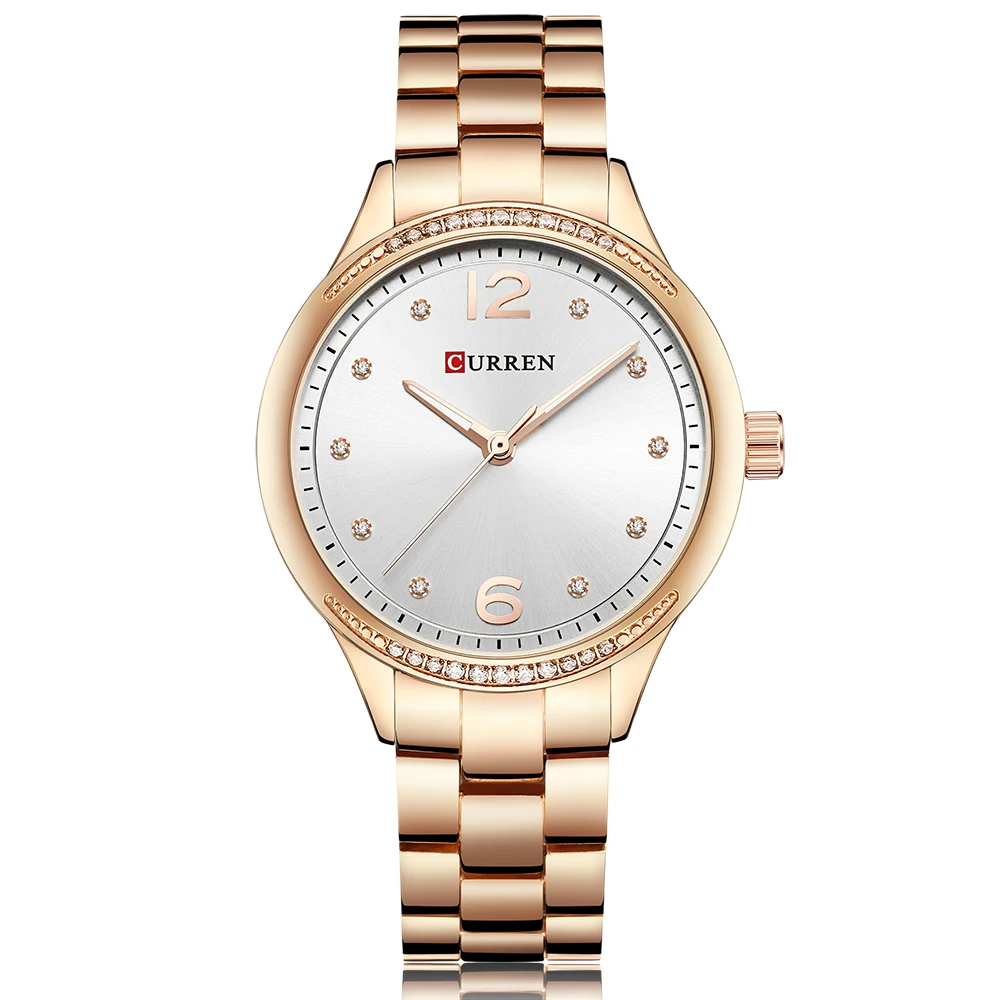 2018 CURREN женские часы Розовое золото Известный бренд наручные Relogio Feminino Montre Femme