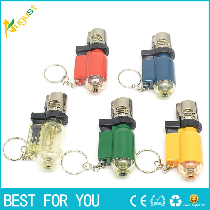 50pcs/lot Six Angle Rechargeable Cigarette Cigar lighter metal novelty jet butane micro torch for men | Дом и сад