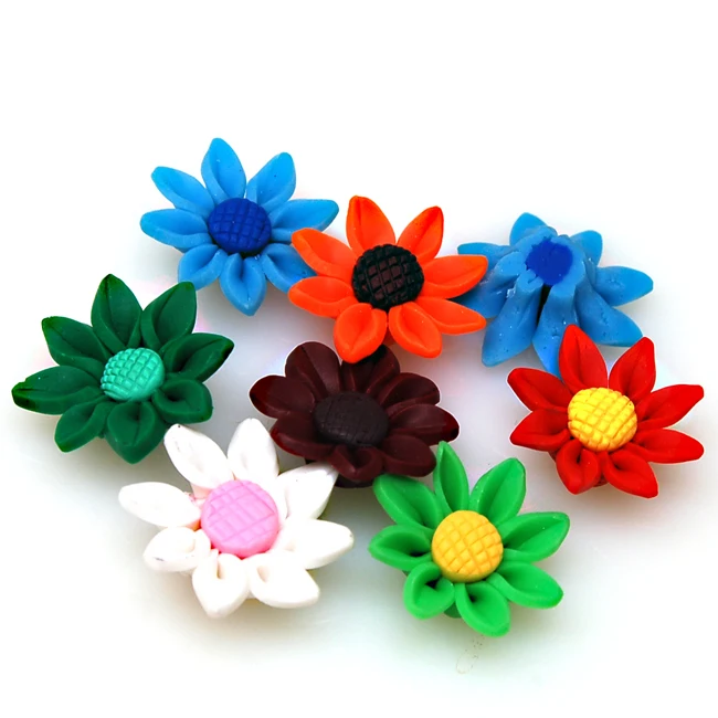 

Miasol Pure Handmade 30 MM Polymer Clay Assorted Color Sun Flower Charms Pendants For Diy Jewelry Making Accessories Supplies