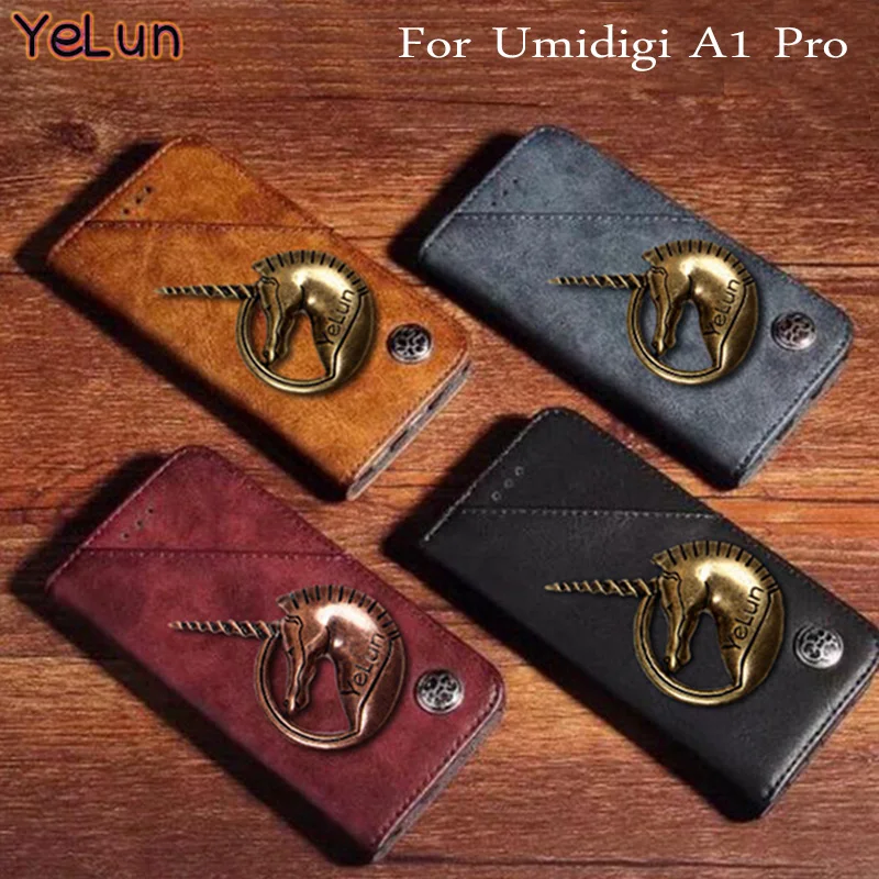 YeLun чехол из искусственной кожи PU с откидной крышкой для Umidigi A1 Pro Ретро Задняя