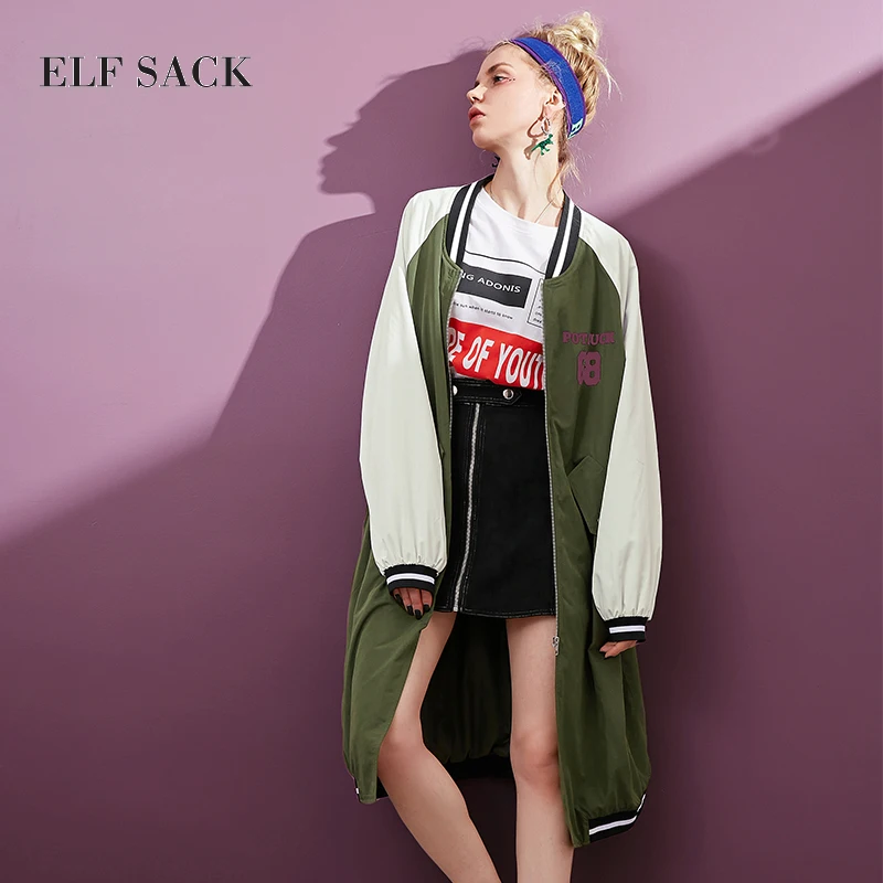 Женская бейсбольная куртка ELFSACK US & DE FBA длинная Повседневная с принтом в виде цифр