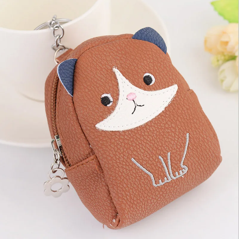 Брелок для ключей с кошкой из кожи брелок монет многофункциональный рюкзак