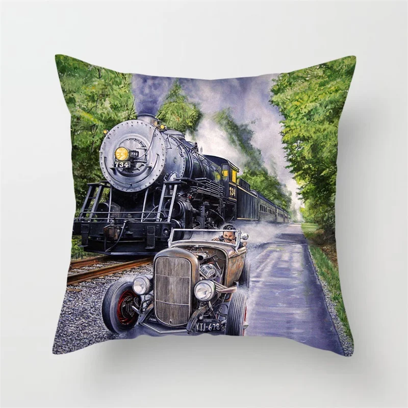 Fuwatacchi Подушка «Подсолнух» Чехлы знаменитостей нарисованная Парусная подушка с пейзажем Чехлы для домашнего декора автомобильных стульев новые наволочки