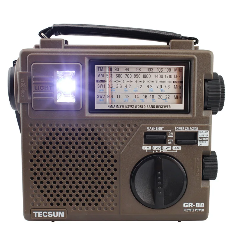 Оригинальный цифровой радиоприемник TECSUN аварийный светильник Динамо со
