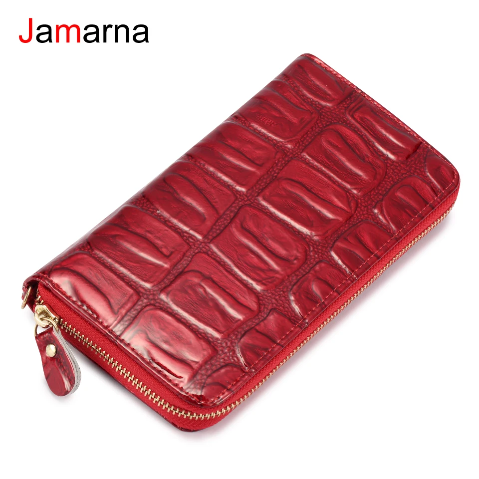 Jamarna кошелек женский из натуральной кожи женские кошельки на молнии красный