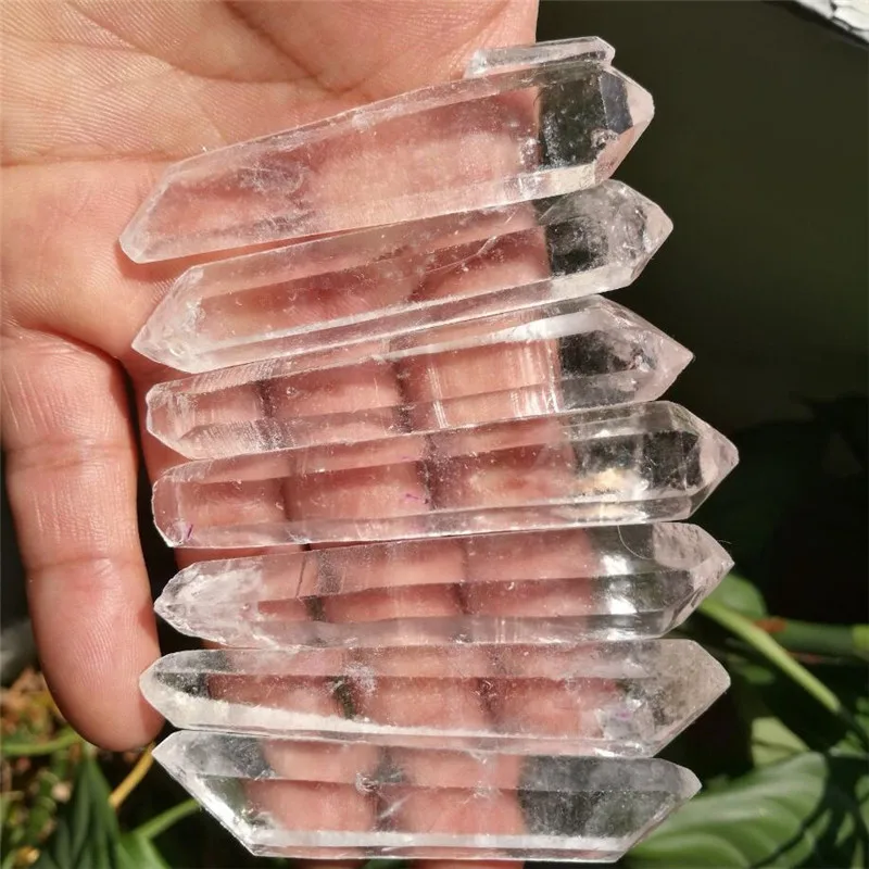 7 шт. натуральный двойной конец Lemurian семян кварцевый кристалл точка