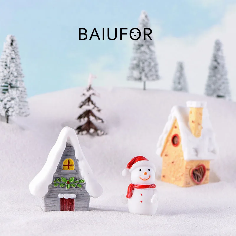 BAIUFOR Рождественская миниатюрная мини-вилла в виде Санты садовая Миниатюрная