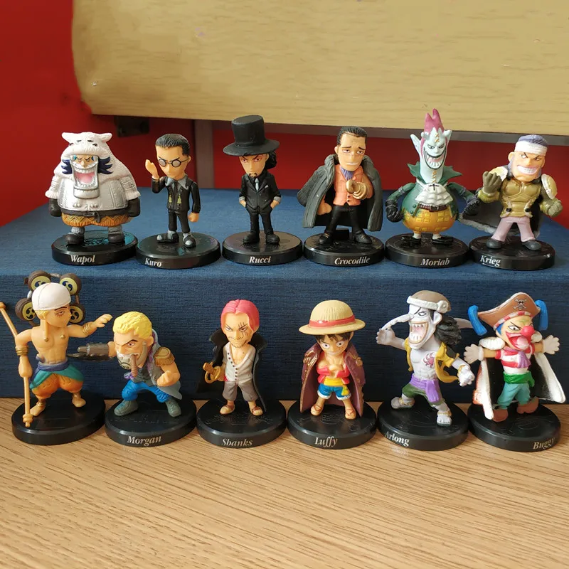 Аниме One Piece 12 шт./компл. Luffy Sabo Shanks Lucci крокодил Мория Багги Энель ПВХ Фигурки
