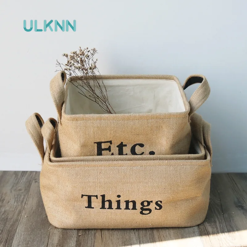 Japan Style Cotton Linen Storage Box for Sundries Thick Underwears/Toys Baskets Multi-Function Table Organizer | Дом и сад