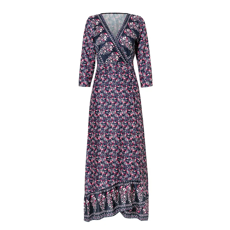 В-х богемное пляжное платье плюс размер Пейсли ПРИНТ сексуальные чехлы-ИБП плате