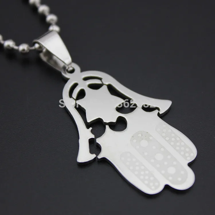 12 шт./лот модное ожерелье из нержавеющей стали хамса Подвеска Фатима колье