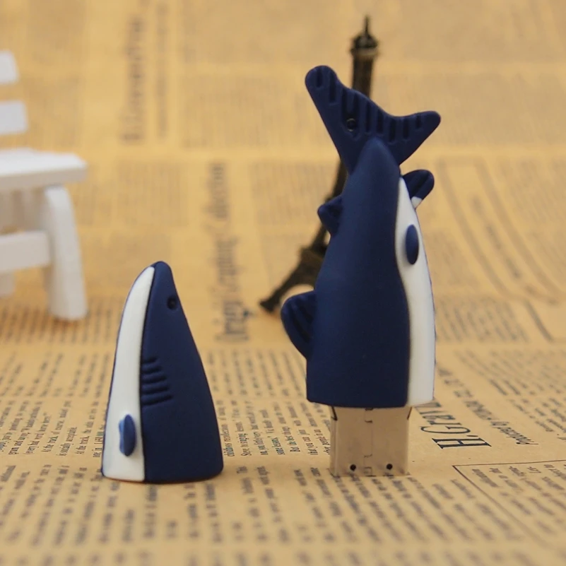 Новый стиль мультфильм Usb флэш накопитель крутой 4 ГБ 8 16 32 милый акула USB 2 0 флешки U