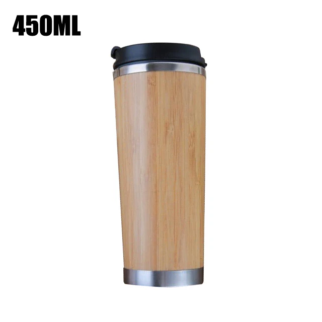 C 450ml UPORS натуральный бамбук бутылка-термос 350/450 мл Нержавеющая сталь стакан с вакуумной изоляцией из нержавеющей стали бутылка термос для горячей воды кружка термос для путешествий - Цвет: C 450ml