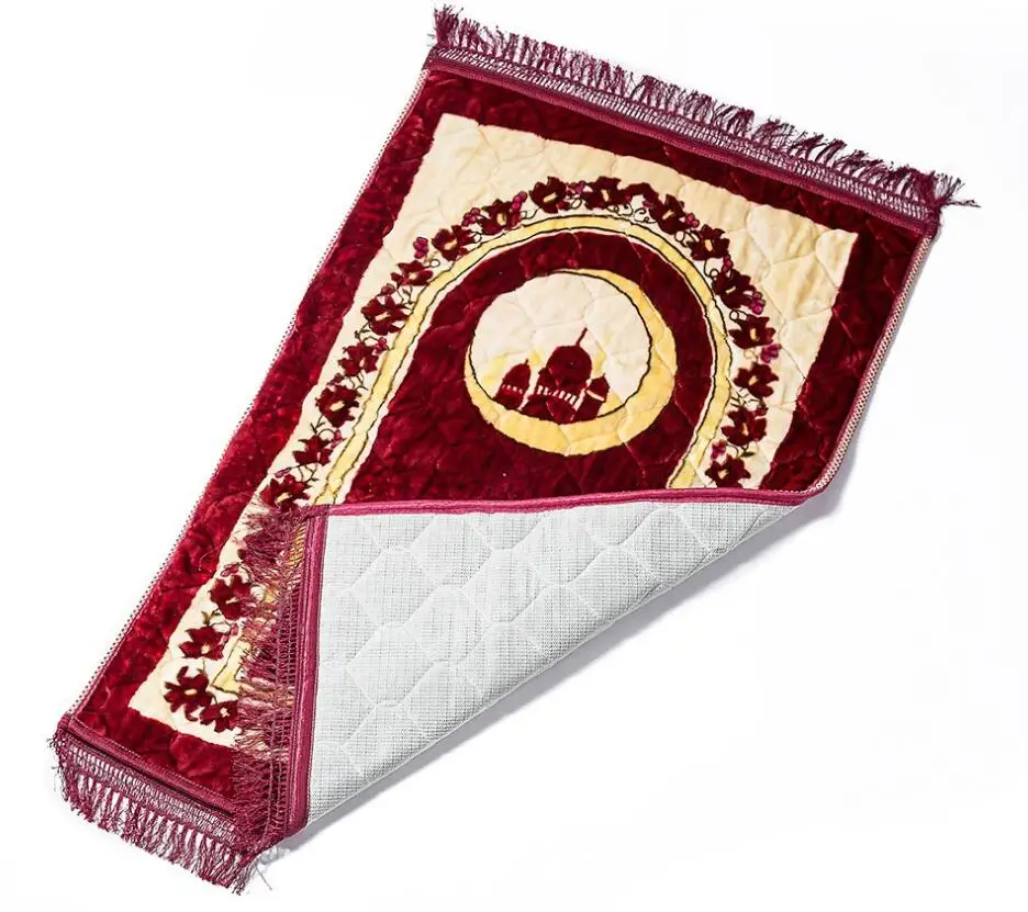 prayer rug Портативный полумесяц, мягкая молитва, утяжеленное дорожное одеяло, мусульманский молитвенный коврик, ислам, молельный коврик, ислам, ic ковер, кисточка - Цвет: prayer rug