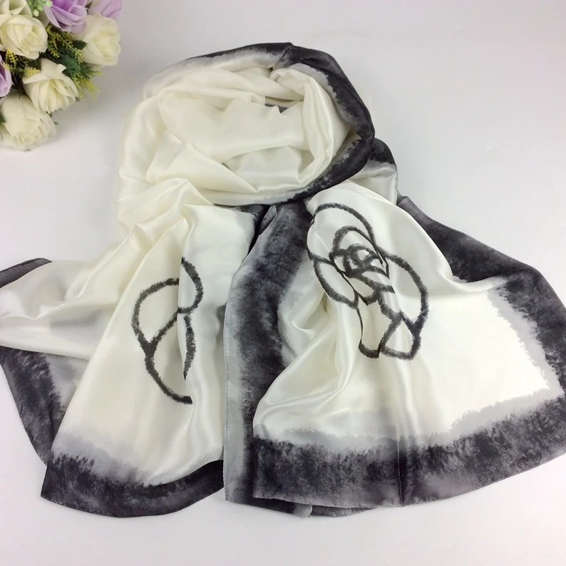 Флоральный шелковый шаль для женщин мусульманок хиджаб шарф женские шарфы модные длинные шарфы пашмина C3-22.