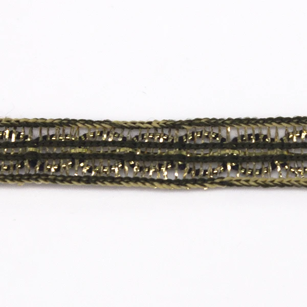 Плетеная кружевная Лента отделка Золотой металлик украшение ткань пришить