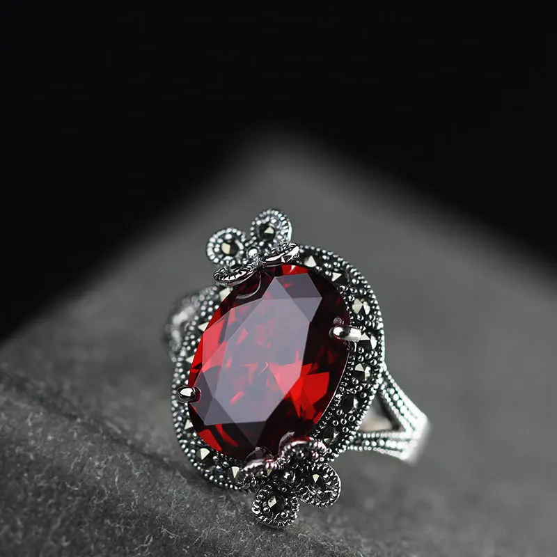 Женское кольцо Seiko из серебра 925 пробы с гранатом|garnet ring|s925 silverring ring |