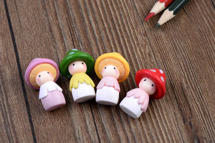 4 шт./компл. фигурки кукол-грибов Декор статуя животных миниатюрный мох