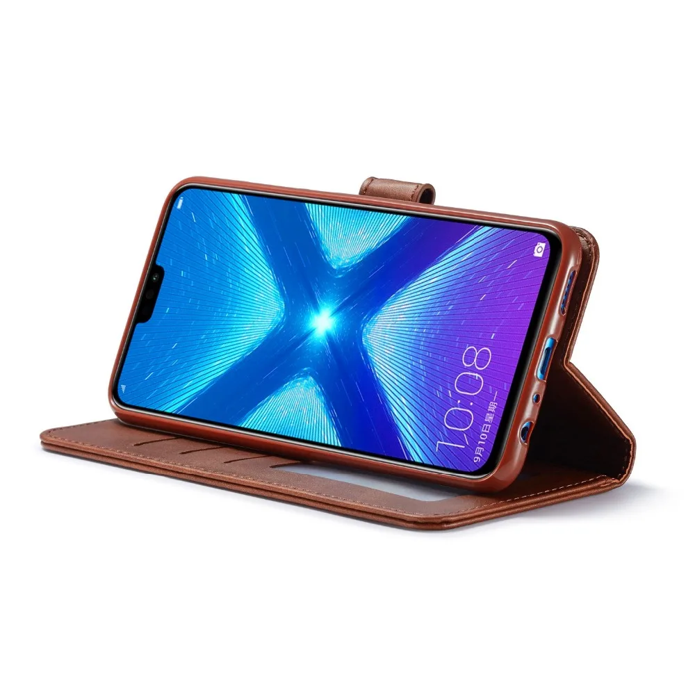 Роскошный Магнитный деловой чехол для телефона huawei honor 8X P smart 7 S со слотом карт