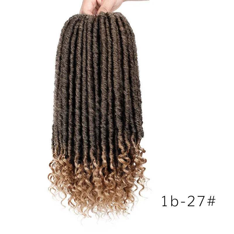T1B/27 Doris beauty 16& 20 дюймов богиня искусственные локоны в стиле Crochet волосы мягкий конец натуральные синтетические косички коричневый расширение для женщин замки - Цвет: T1B/27