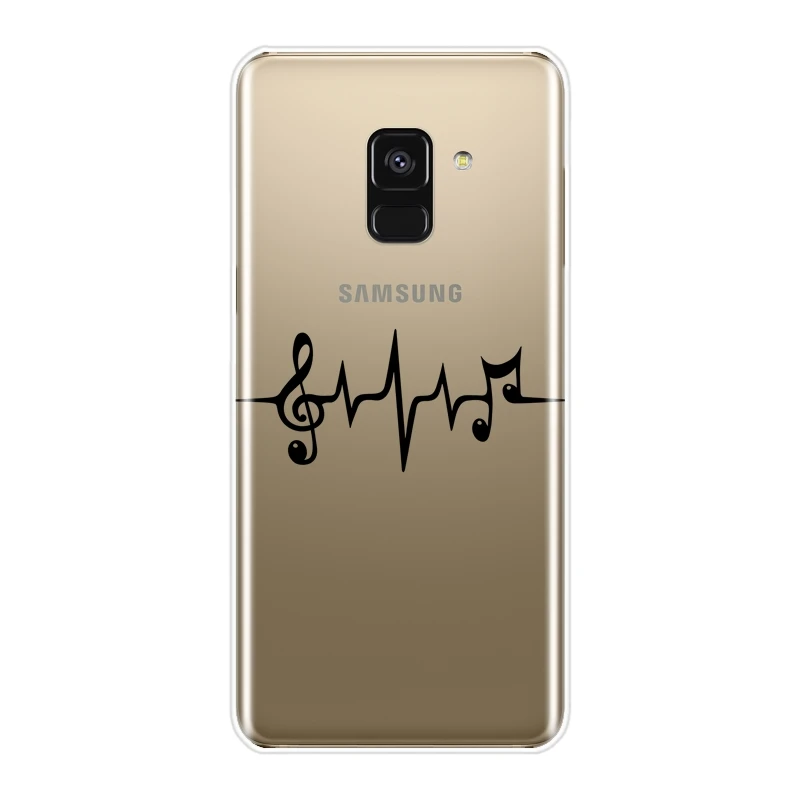 Чехол для Samsung Galaxy A5 A7 2018 A6 A8 Plus Мягкая силиконовая задняя крышка с музыкальными