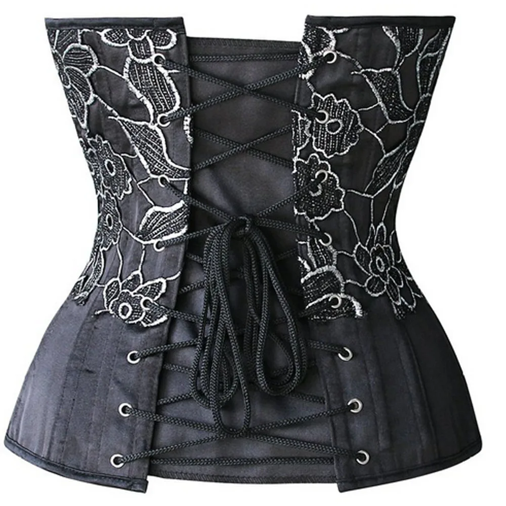 Черный сексуальный винтажный тренажер для талии Женский корсет в стиле стимпанк