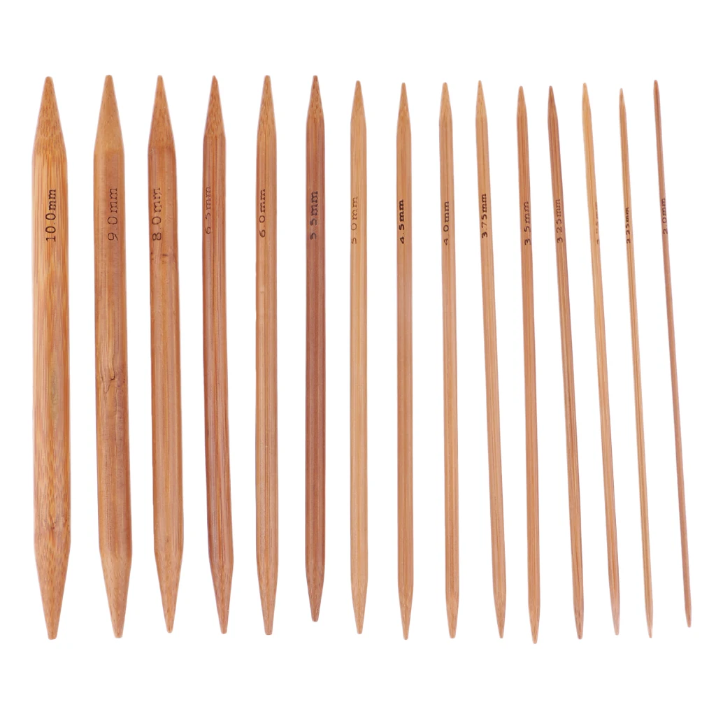 

75 Pieces 2mm-10mm Double Pointed Carbonized Bamboo Knitting Needles Crochet Set