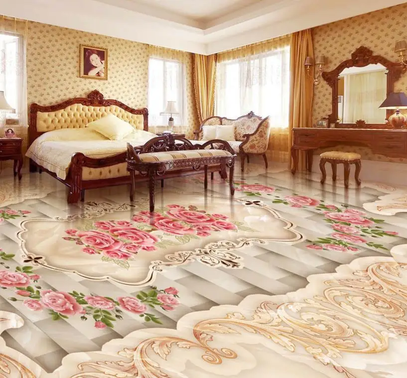 Европейский Красиво Элегантный 3d Пол художественный пользовательский виниловый