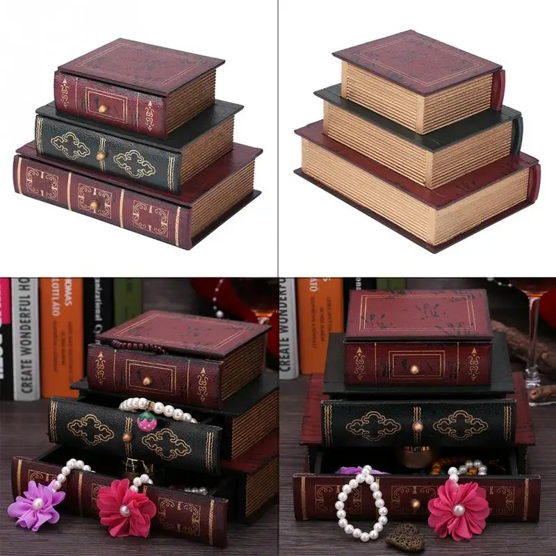 Модный винтажный Чехол в форме книги Подарочный ящик для хранения ювелирных