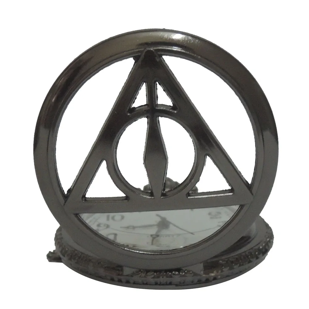 Винтажный Черный Гарри Поттер Deathly Hallows кварцевые карманные часы аналоговый