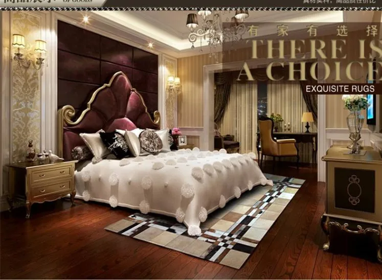 

Модный художественный ковер из 100% натуральной воловьей кожи с кружевом