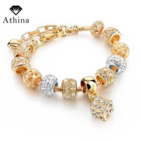 hot sale new arrival european charm crystal bracelets bangles fashion gold bracelets for women pulseira feminina