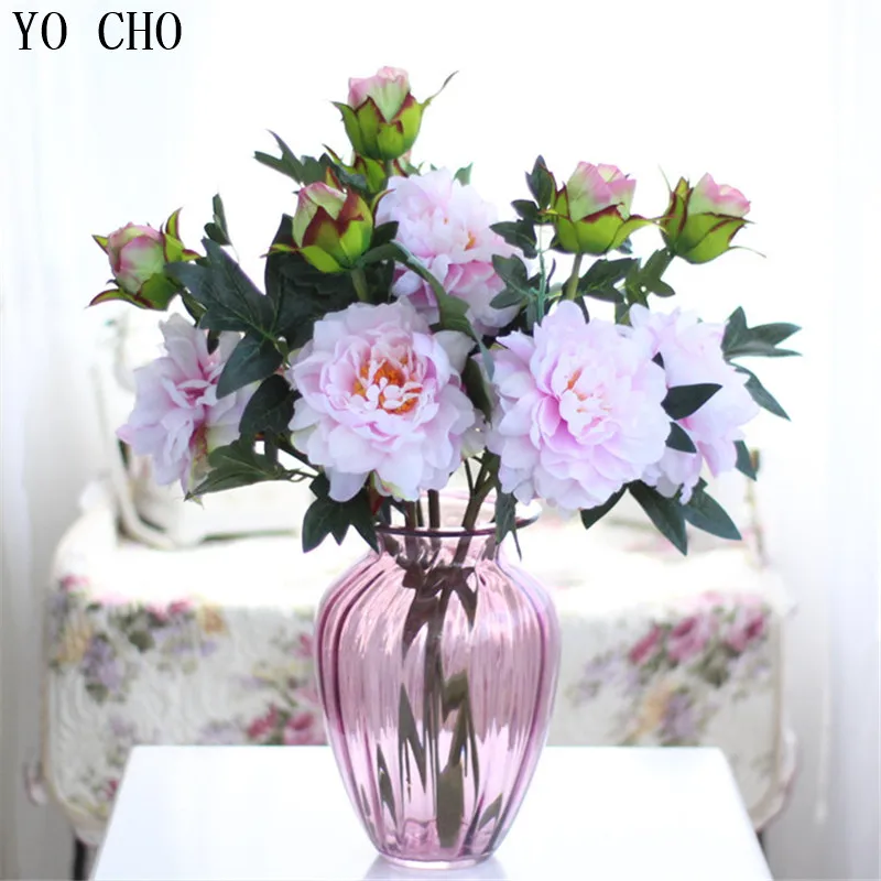 Лидер продаж Осенний Искусственный Пион с 2 цветами украшение для свадьбы