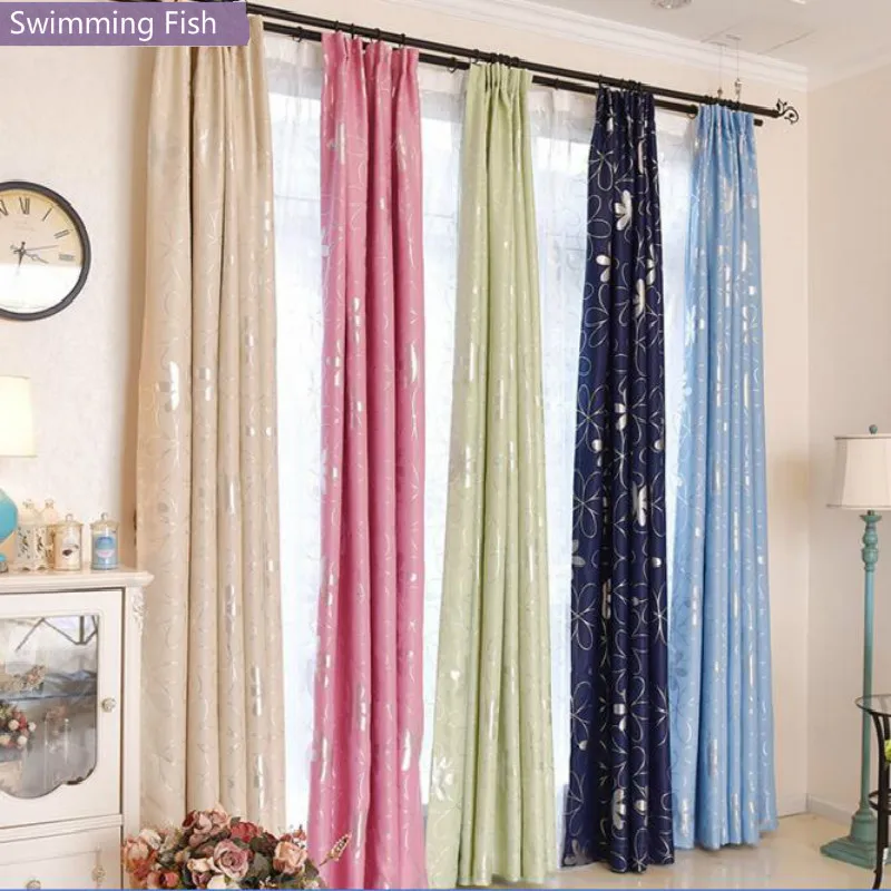

Foil silver blackout curtains for window treatment blinds finished drapes blackout curtains for living room bedroom decoration