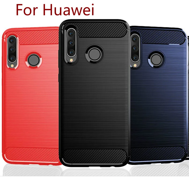 Противоударная задняя крышка для huawei Nova6 V30 Mate20 Mate30 P30lite P20lite Pro Мягкий ТПУ/углеродное волокно чехол Honor 9X 20i крышка