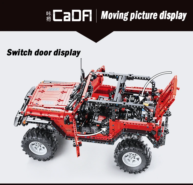 Cada пульт дистанционного управления 2,4G Adventurer Car 1941pcs Technic battery Box Motor Creator Строительные Кирпичи Блоки Игрушки для мальчиков